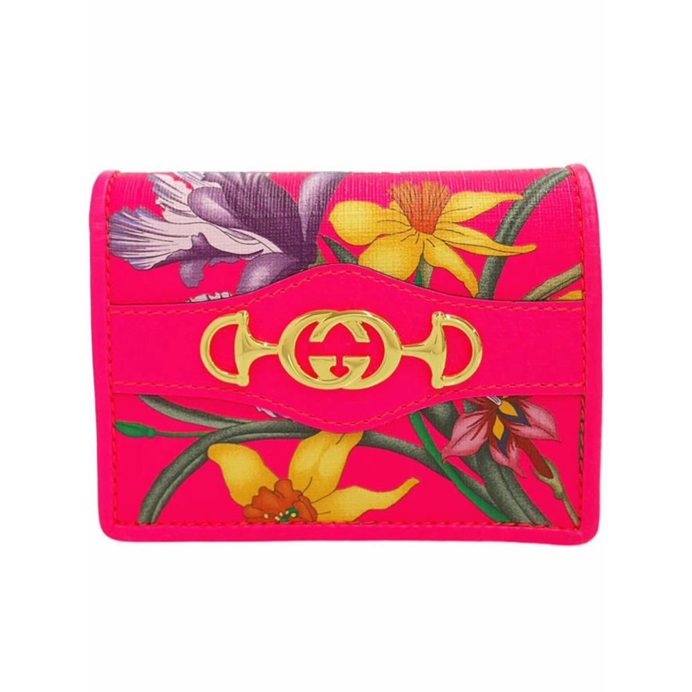 Gucci Floral Compact Wallet Bi fold Short